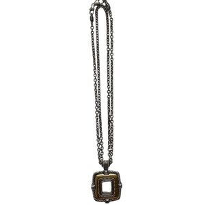 Brighton Torus Silver and Gold Reversible Necklace (wear long or short, 4 in 1)